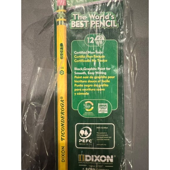 Dixon Ticonderoga No 2 Pencils 12 CT #2 HB Soft, Lot of 3 Sealed Boxes, School - Picture 6 of 7